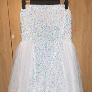 New Bella and Bloom Carrington Strapless Sequin Romper W/ Attached Skirt-Size XL